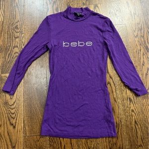 purple bebe mock neck top